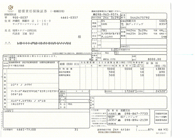 損賠賠償（対物）